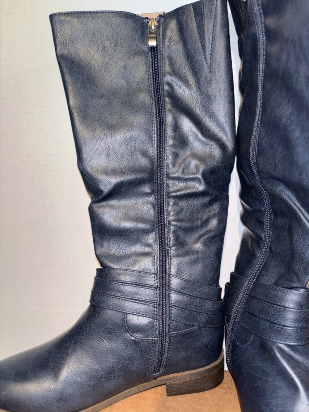 Journee Collection 'Ivie' Women's Knee-High Riding Boots – Navy, Size 7 (NIB) - Picture 2 of 12